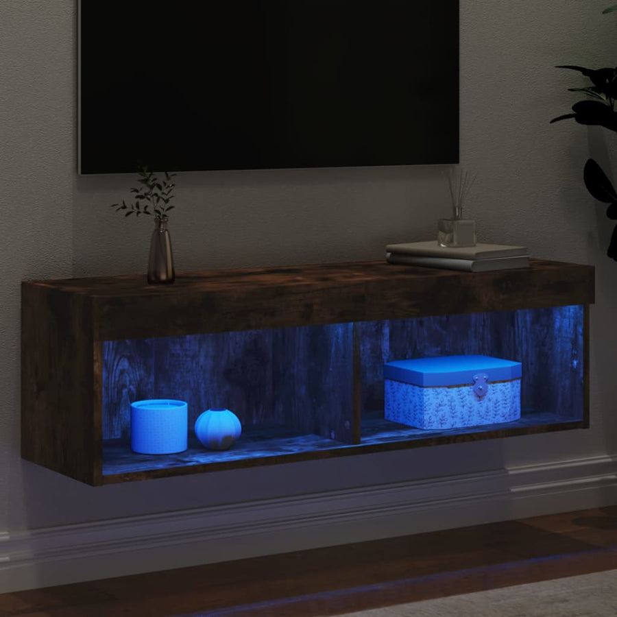 Tv-Meubel Led-Verlichting Kleurig 1 100 x 30 x 30 cm Gerookt eiken
