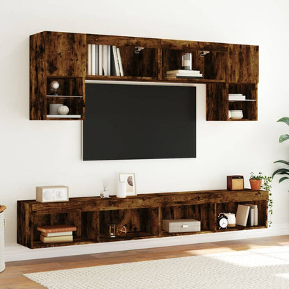Tv-Meubel Led-Verlichting Kleurig 1 100 x 30 x 30 cm Gerookt eiken
