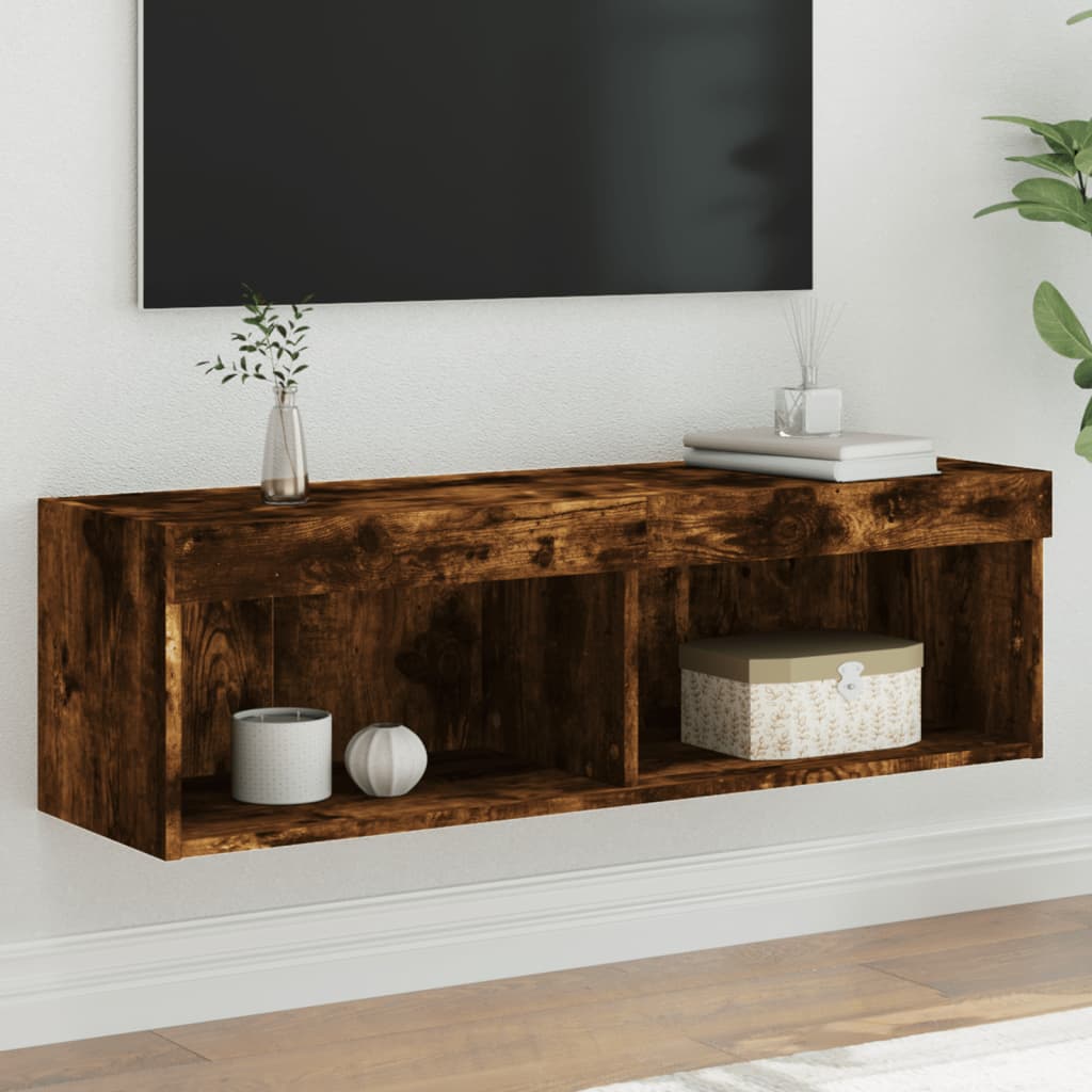 Tv-Meubel Led-Verlichting Kleurig 1 100 x 30 x 30 cm Gerookt eiken