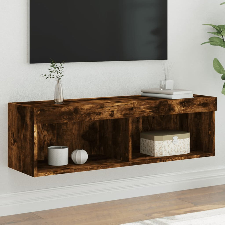 Tv-Meubel Led-Verlichting Kleurig 1 100 x 30 x 30 cm Gerookt eiken