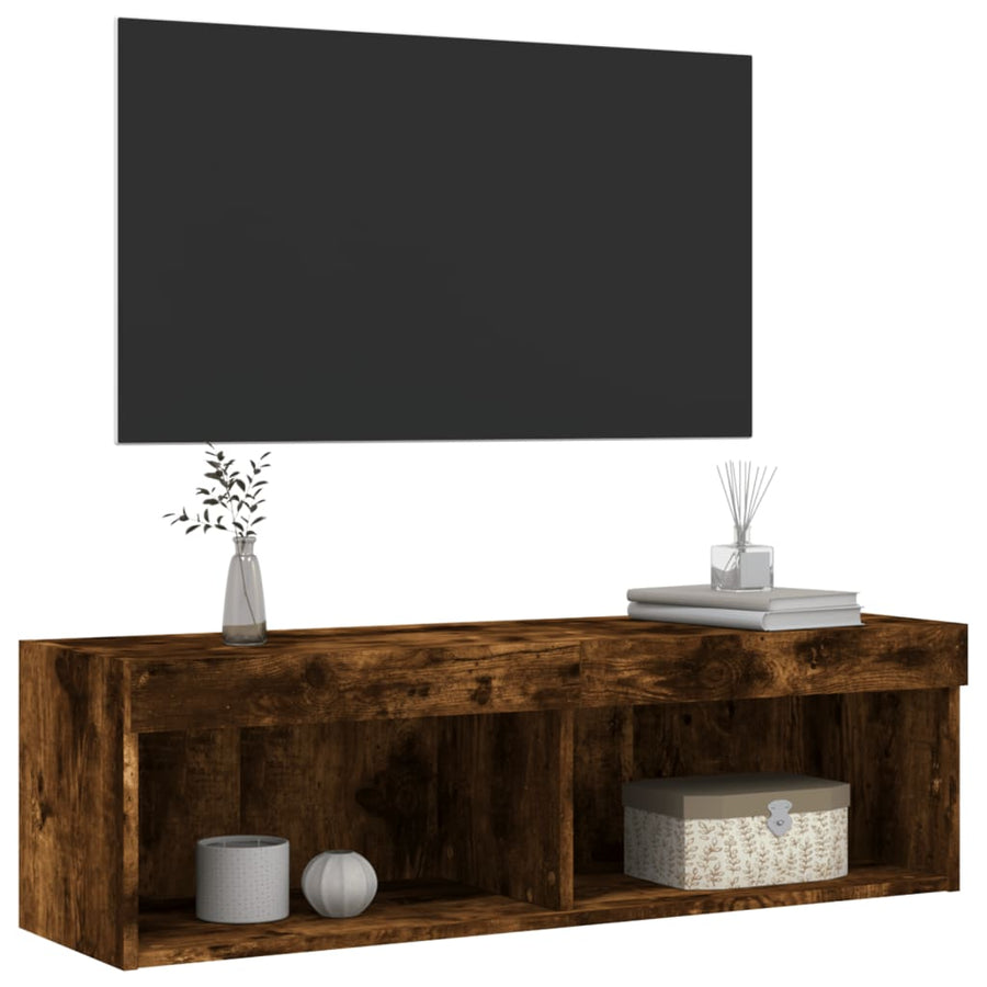 Tv-Meubel Led-Verlichting Kleurig 1 100 x 30 x 30 cm Gerookt eiken
