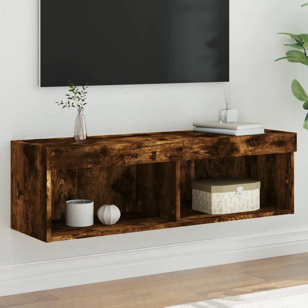 Tv-Meubel Led-Verlichting Kleurig 1 100 x 30 x 30 cm Gerookt eiken