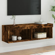 Tv-meubel 100x30x30 cm gerookt eiken LED