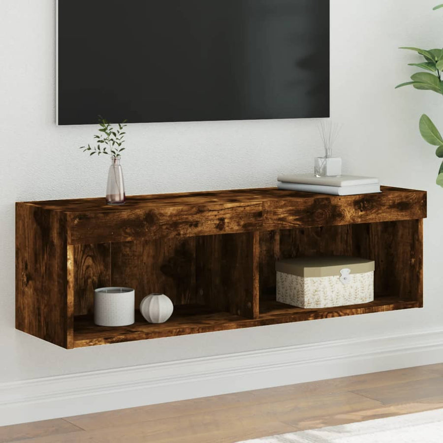 Tv-Meubel Led-Verlichting Kleurig 1 100 x 30 x 30 cm Gerookt eiken