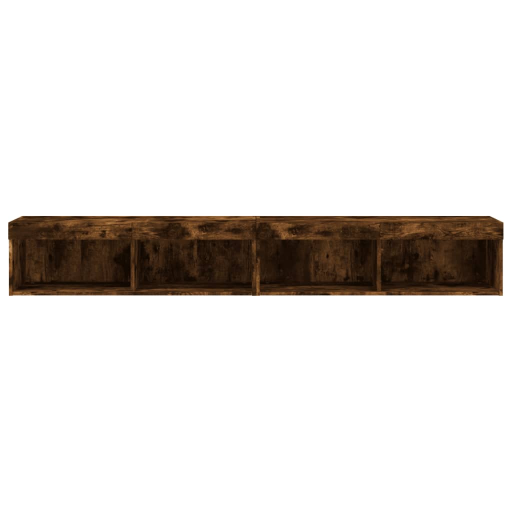 Tv-Meubels Met Led-Verlichting 2 St 100X30X30 Cm Gerookt Eiken