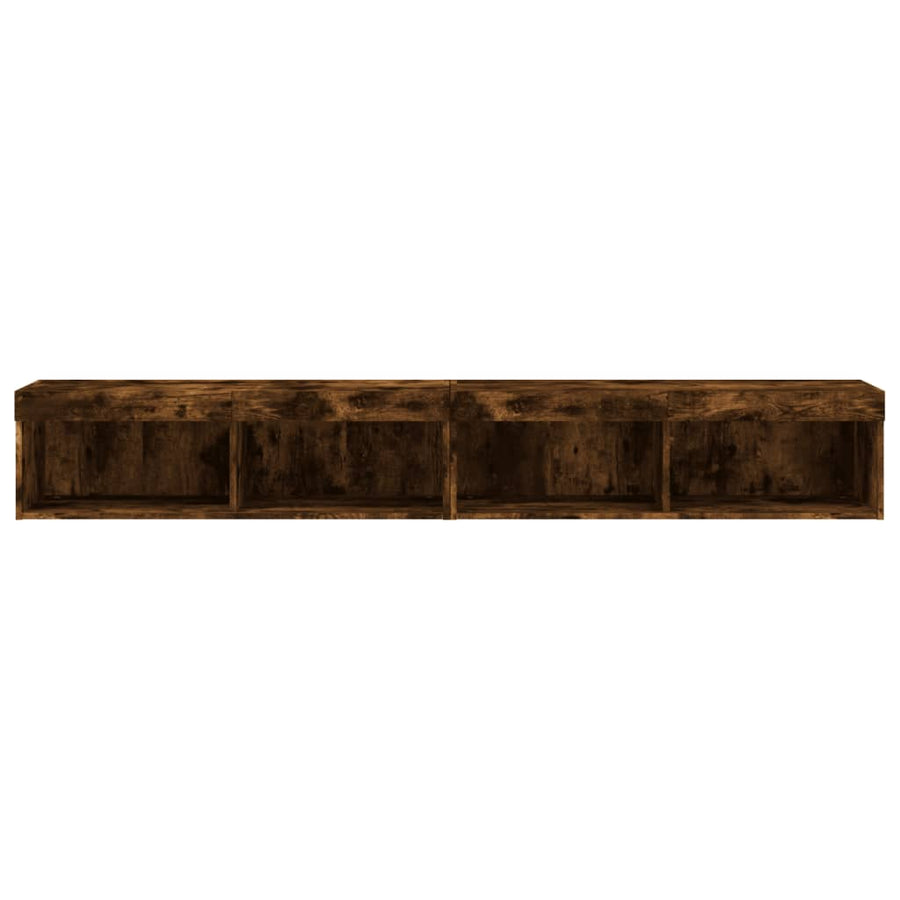 Tv-Meubels Met Led-Verlichting 2 St 100X30X30 Cm Gerookt Eiken
