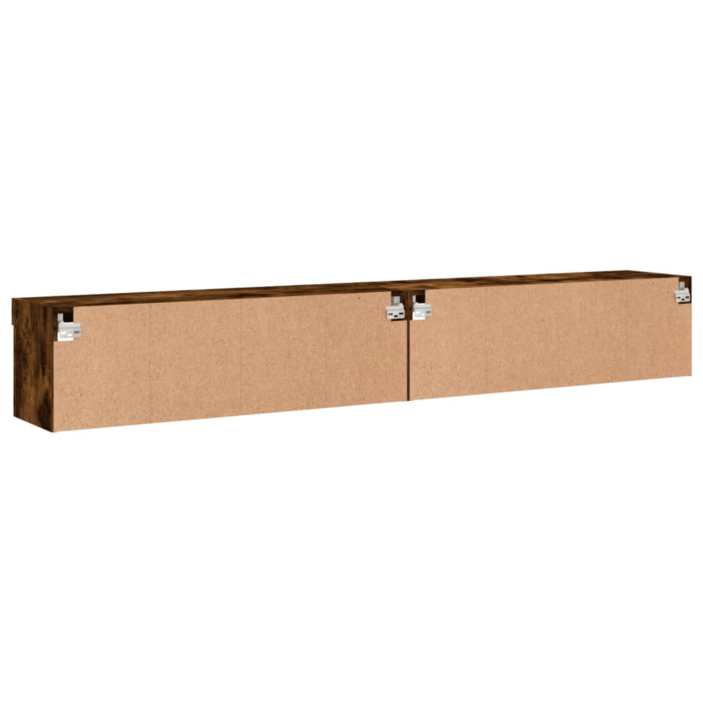 Tv-Meubels Met Led-Verlichting 2 St 100X30X30 Cm Gerookt Eiken