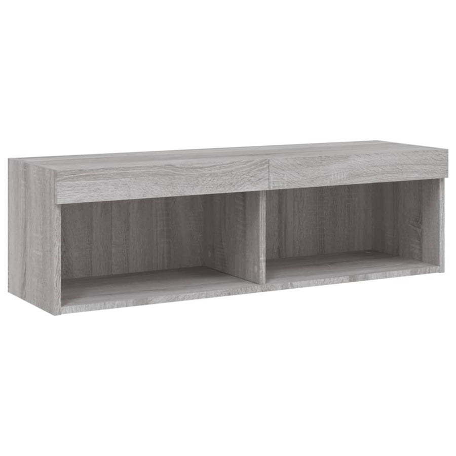 Tv-Meubel Met Led-Verlichting Eiken 1 100 x 30 x 30 cm Grijs sonoma