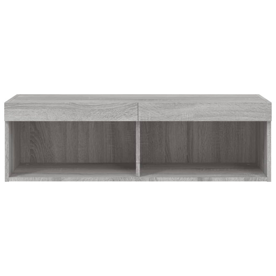 Tv-Meubel Met Led-Verlichting Eiken 1 100 x 30 x 30 cm Grijs sonoma