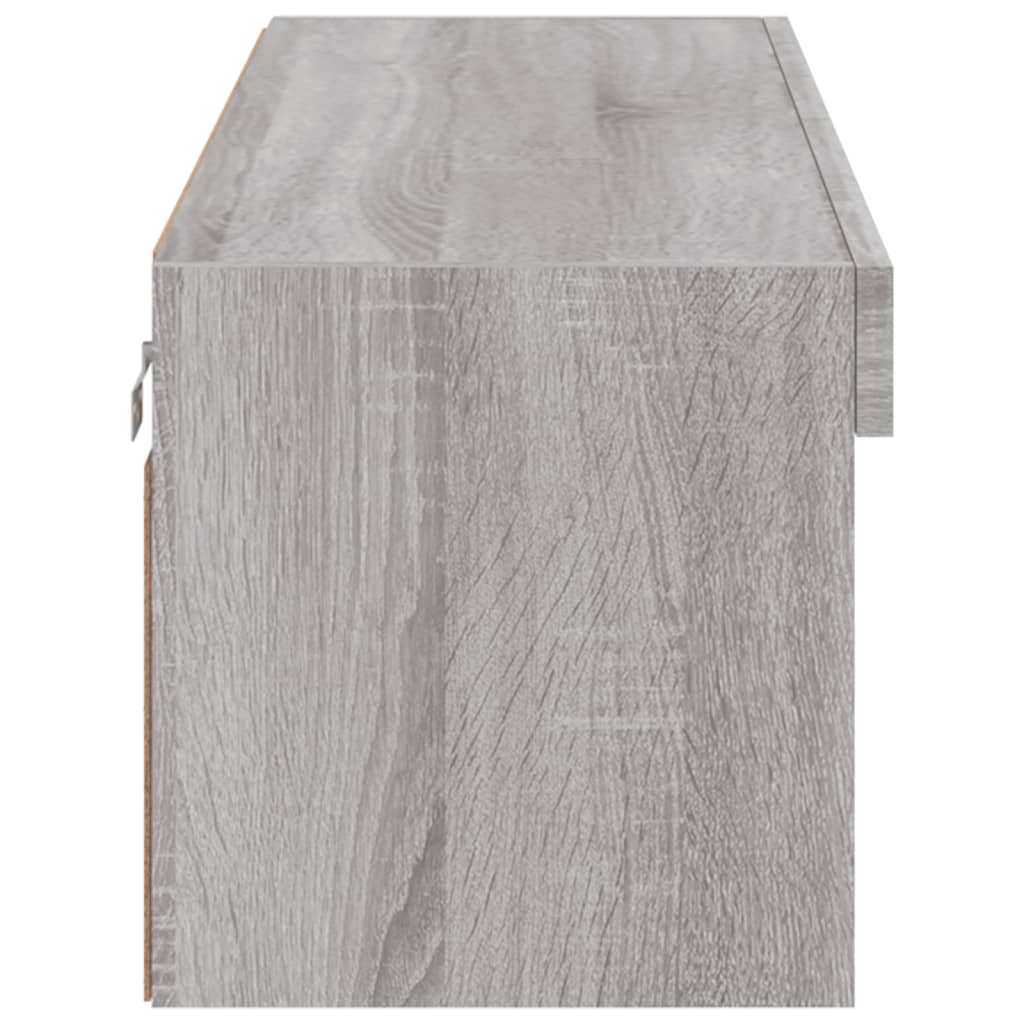 Tv-Meubel Met Led-Verlichting Eiken 1 100 x 30 x 30 cm Grijs sonoma