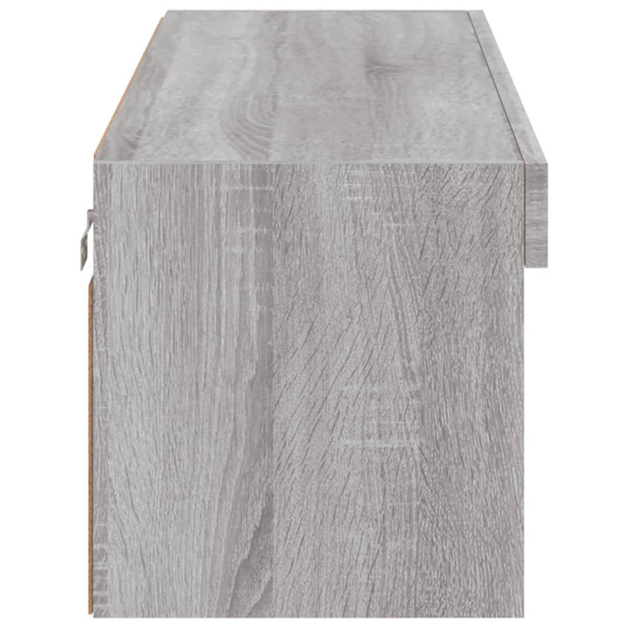 Tv-Meubel Met Led-Verlichting Eiken 1 100 x 30 x 30 cm Grijs sonoma