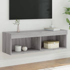 Tv-meubel 100x30x30 cm grijs sonoma eiken met LED