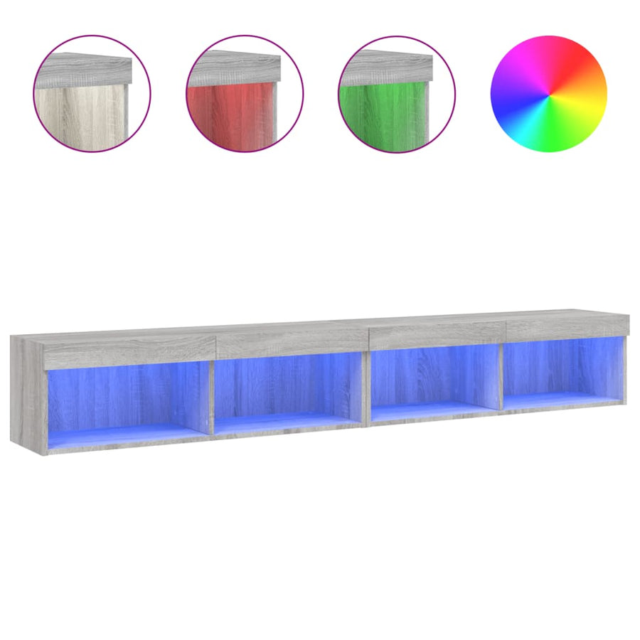 Tv-Meubels Met Led-Verlichting 2 St 100X30X30 Cm Grijs Sonoma