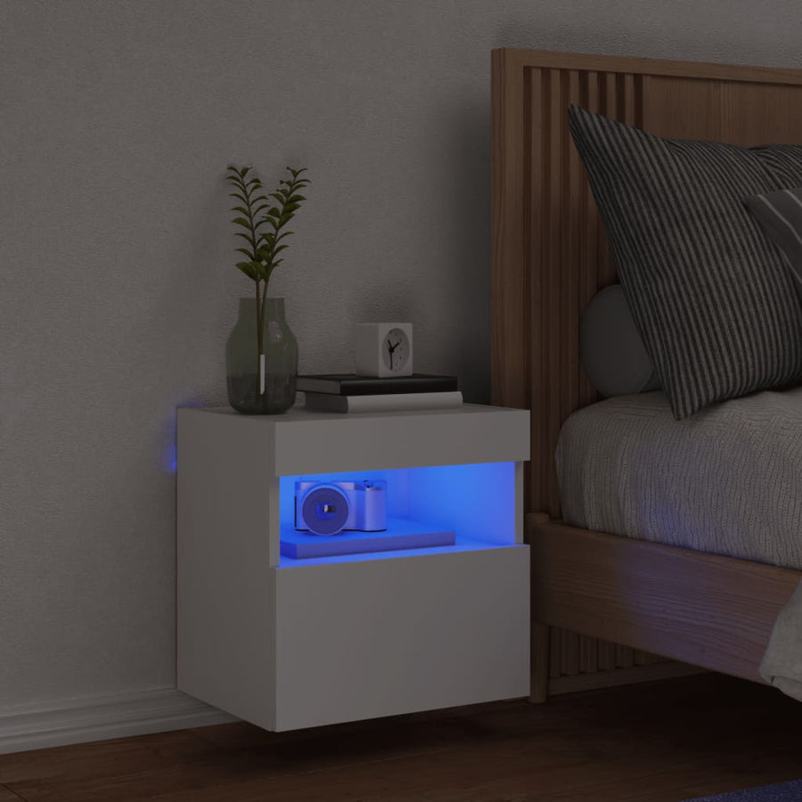 Tv-Wandmeubel Met Led-Verlichting 40X30X40 Cm Wit