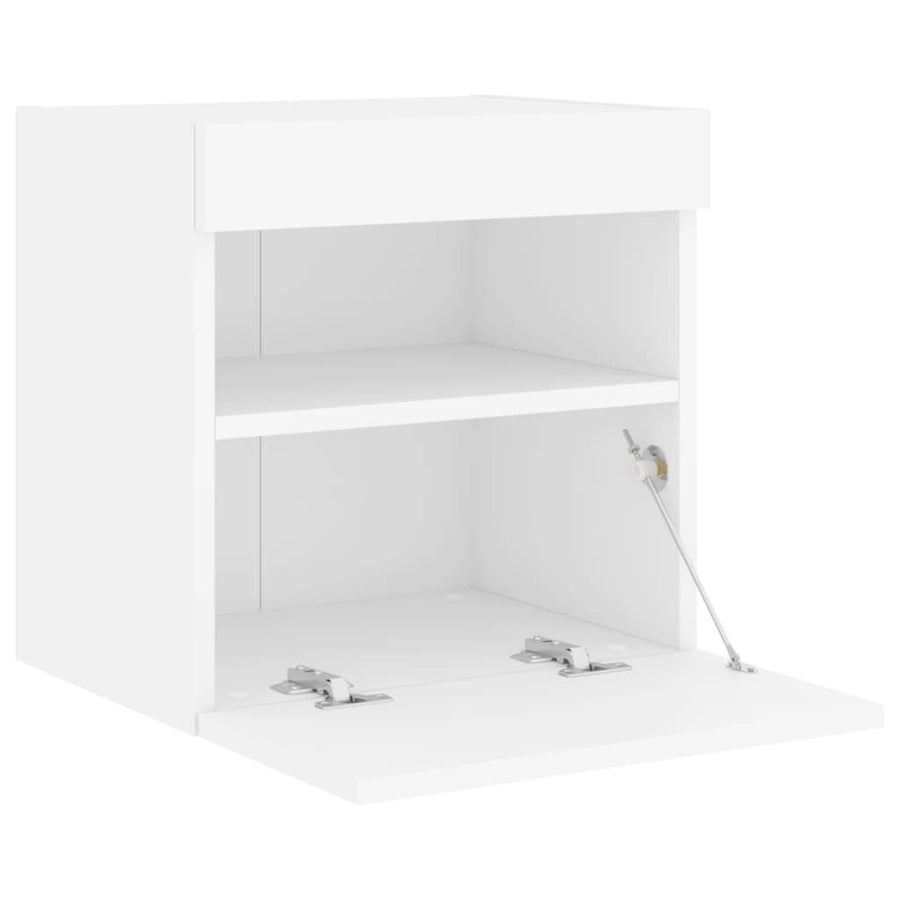 Tv-Wandmeubel Met Led-Verlichting 40X30X40 Cm Wit