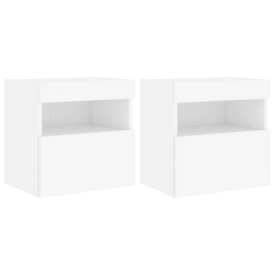 Tv-Wandmeubels Met Led-Verlichting 2 St 40X30X40 Cm Wit