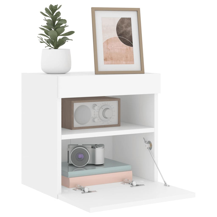 Tv-Wandmeubels Met Led-Verlichting 2 St 40X30X40 Cm Wit