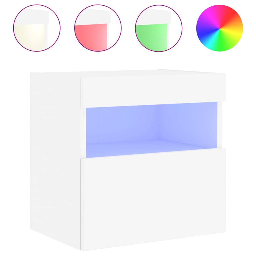 Tv-Wandmeubels Met Led-Verlichting 2 St 40X30X40 Cm Wit