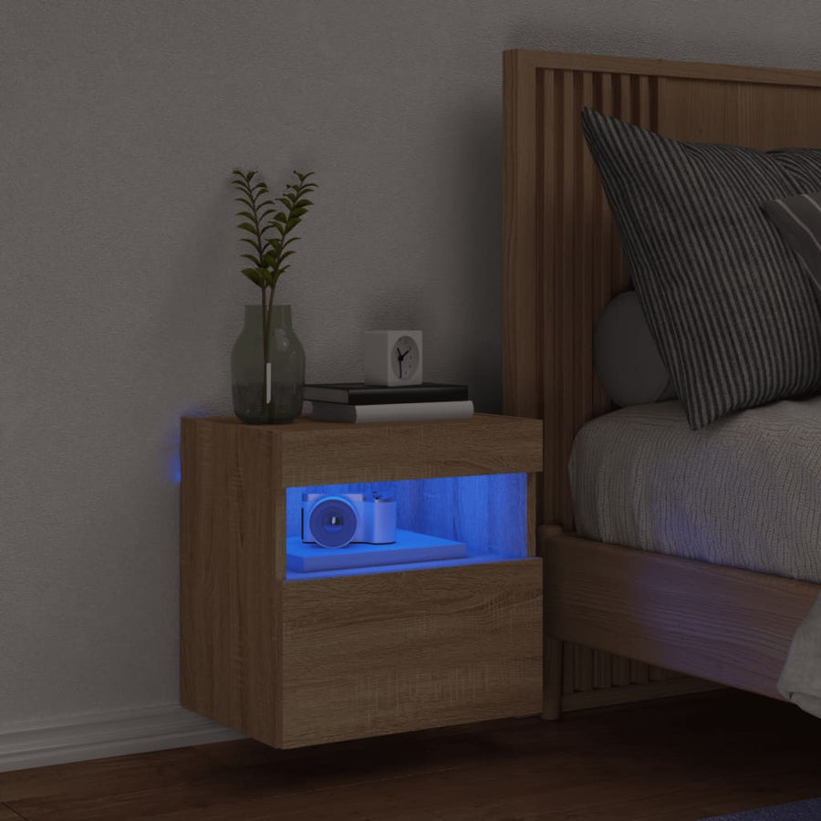 Tv-Wandmeubel Met Led-Verlichting 40X30X40 Cm Sonoma Eikenkleur