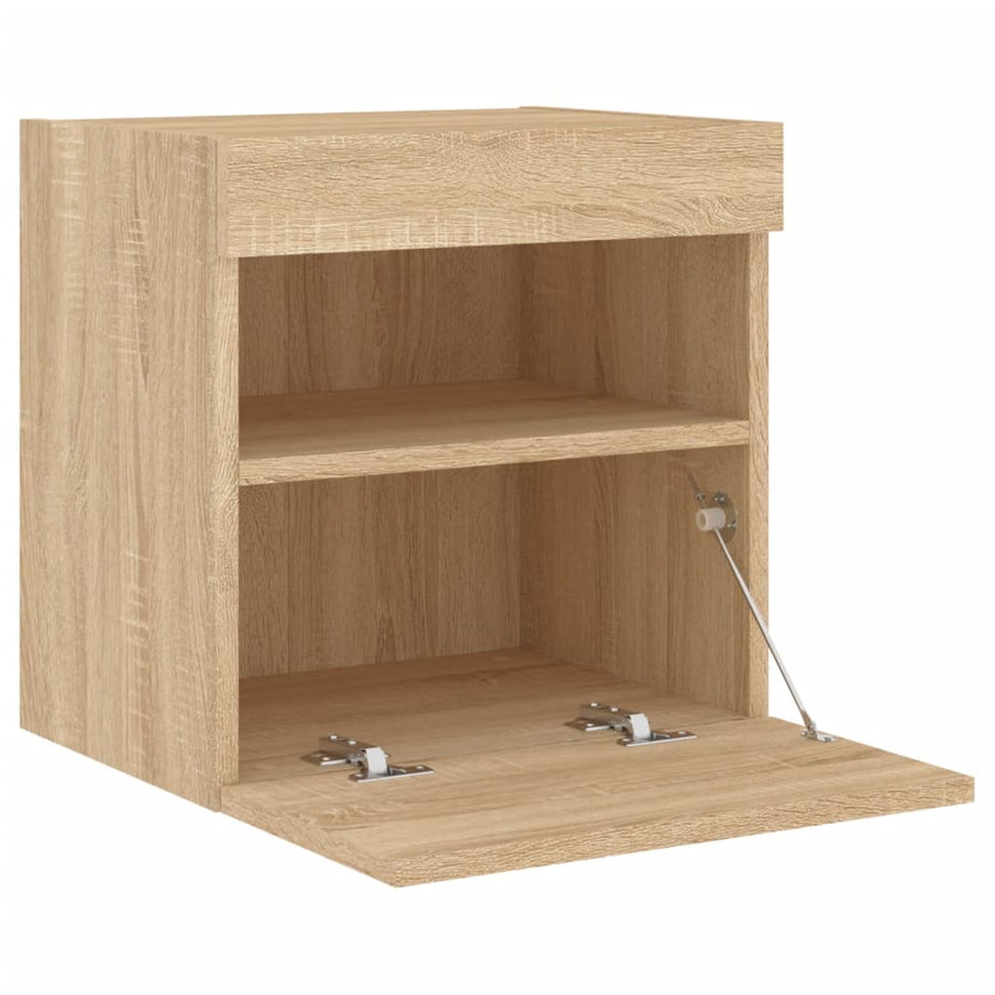 Tv-Wandmeubel Met Led-Verlichting 40X30X40 Cm Sonoma Eikenkleur