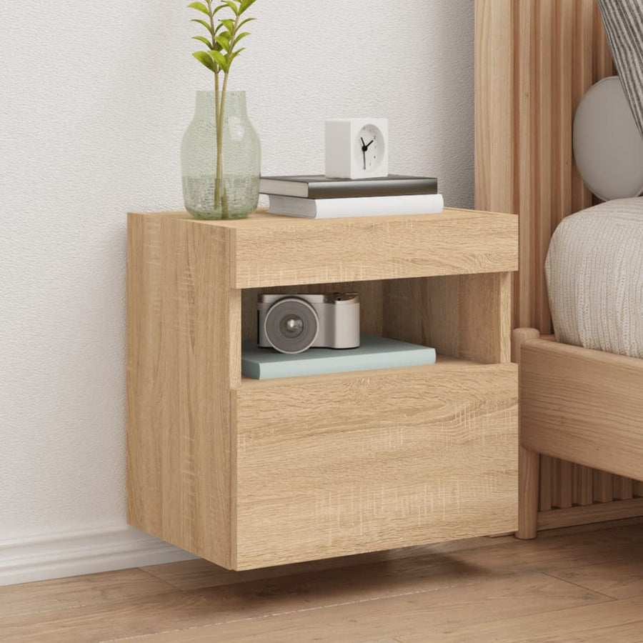 Tv-Wandmeubel Met Led-Verlichting 40X30X40 Cm Sonoma Eikenkleur