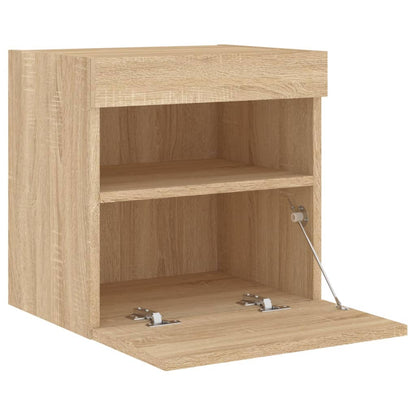 Tv-Wandmeubels Met Led 2 St 40X30X40 Cm Sonoma Eikenkleurig