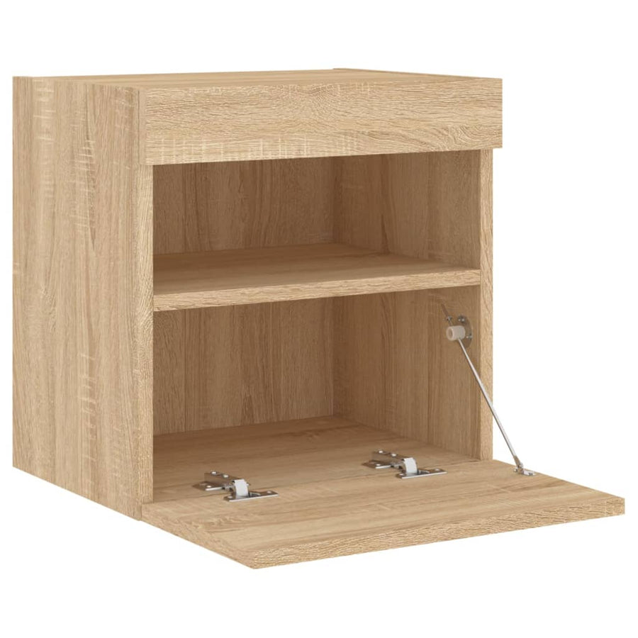 Tv-Wandmeubels Met Led 2 St 40X30X40 Cm Sonoma Eikenkleurig