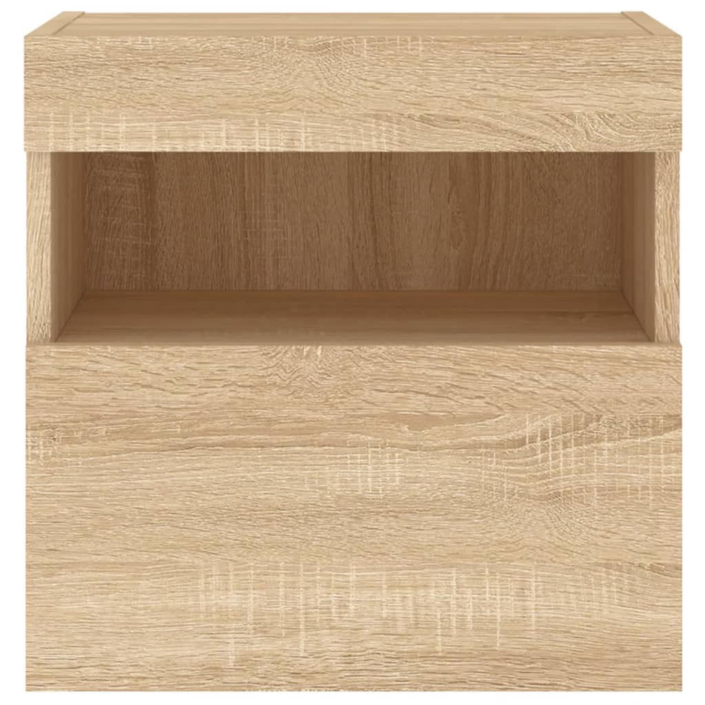 Tv-Wandmeubels Met Led 2 St 40X30X40 Cm Sonoma Eikenkleurig