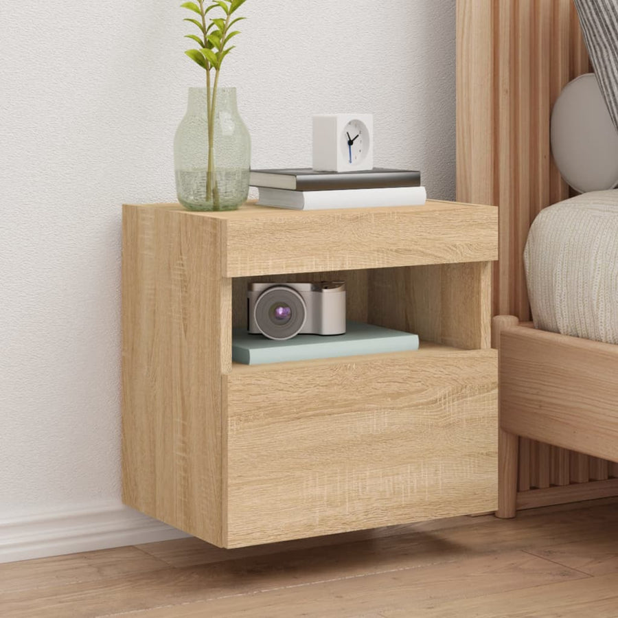 Tv-Wandmeubels Met Led 2 St 40X30X40 Cm Sonoma Eikenkleurig