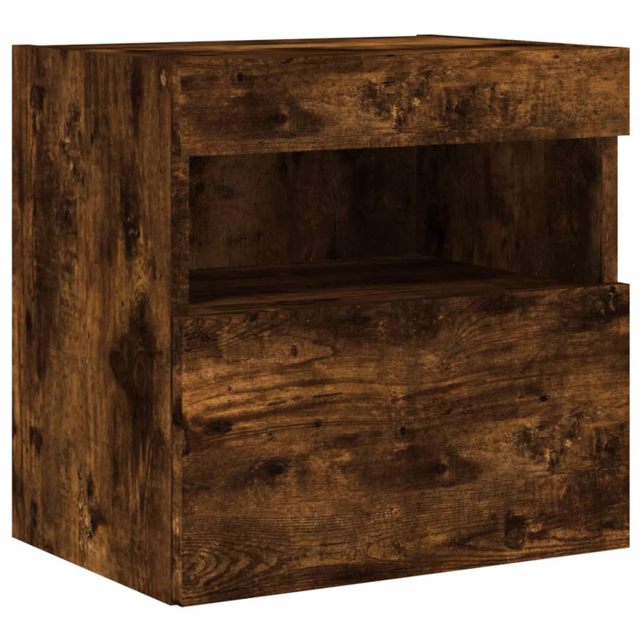 Tv-Wandmeubel Met Led-Verlichting 40X30X40 Cm Gerookt Eiken