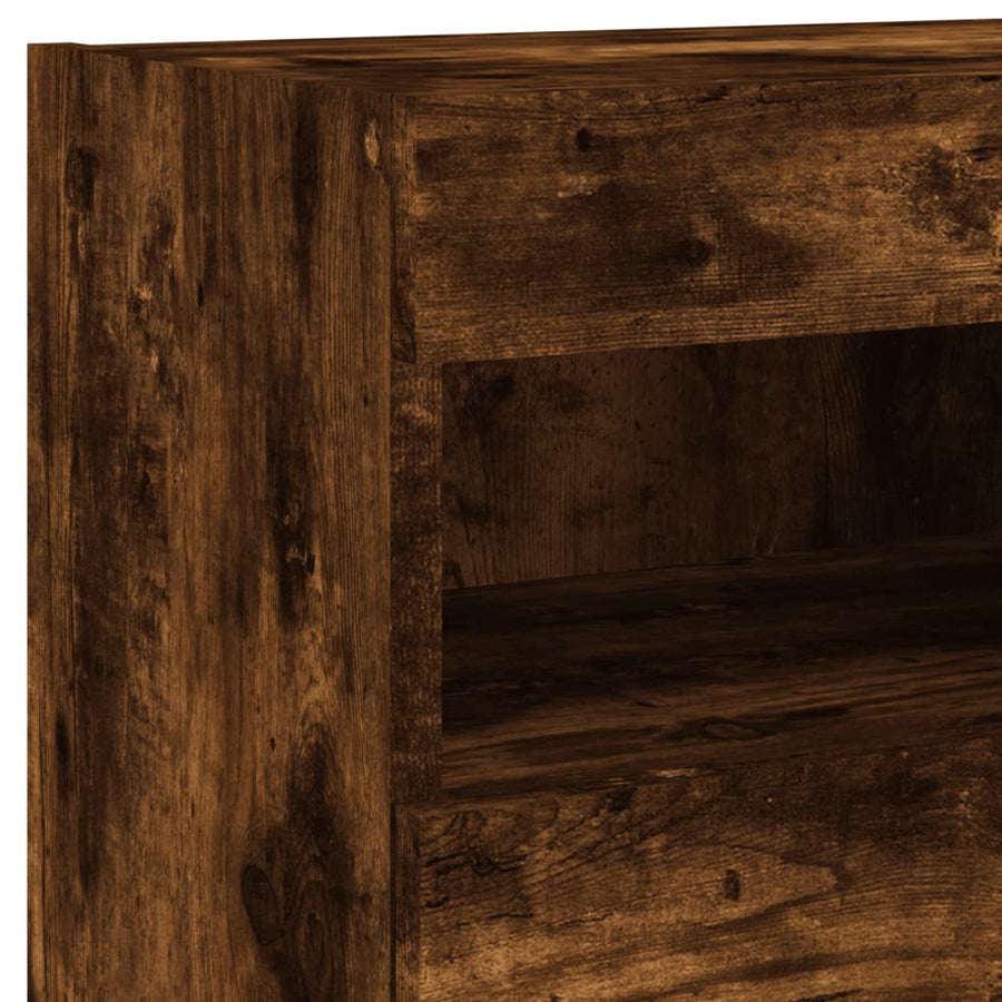 Tv-Wandmeubel Met Led-Verlichting 40X30X40 Cm Gerookt Eiken
