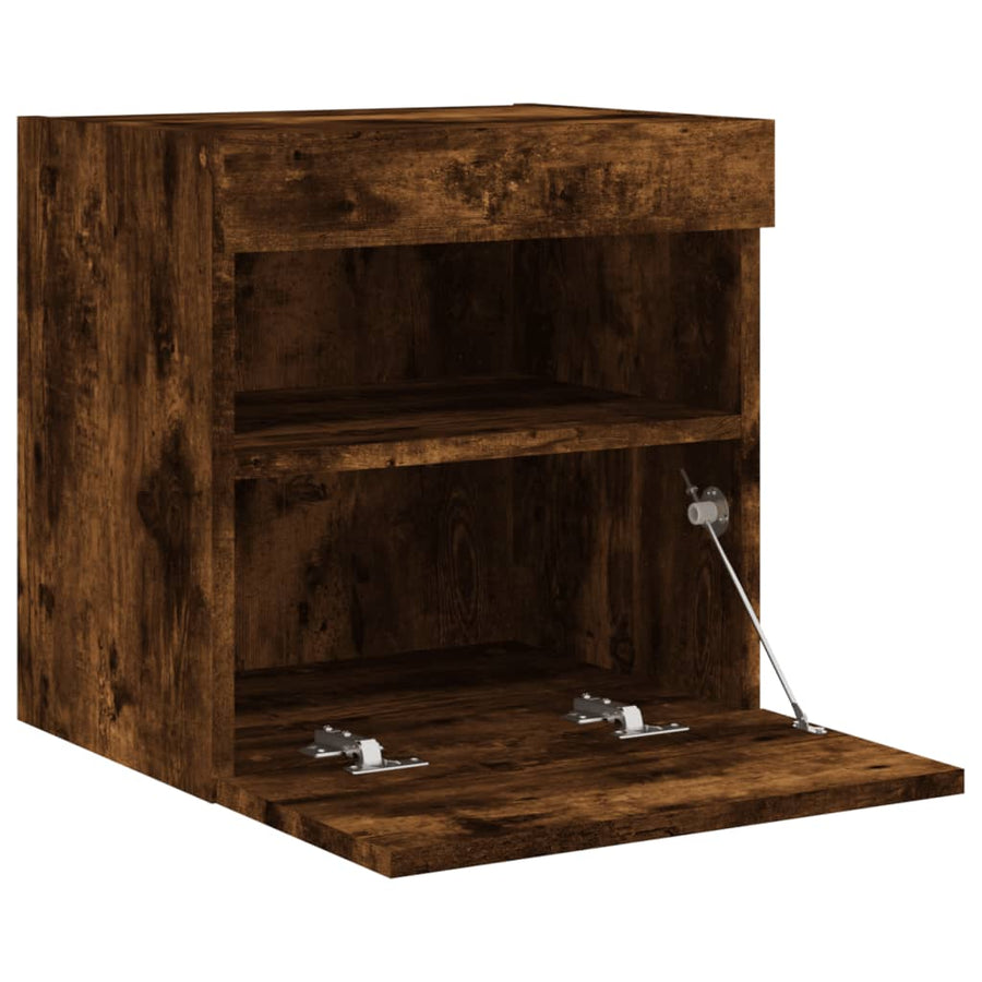 Tv-Wandmeubel Met Led-Verlichting 40X30X40 Cm Gerookt Eiken