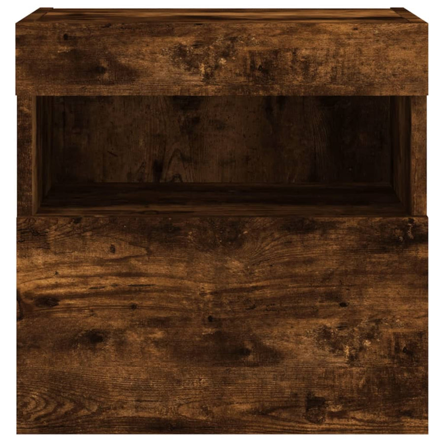 Tv-Wandmeubel Met Led-Verlichting 40X30X40 Cm Gerookt Eiken