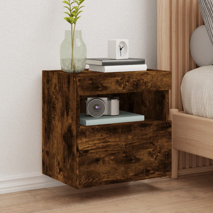 Tv-Wandmeubel Met Led-Verlichting 40X30X40 Cm Gerookt Eiken