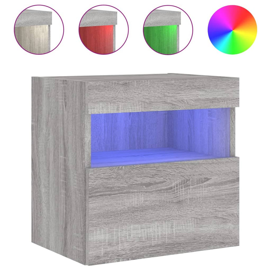 Tv-Wandmeubel Met Led 40X30X40 Cm Grijs Sonoma Eikenkleurig