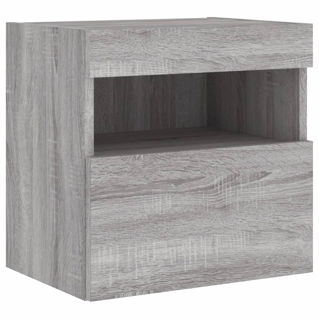 Tv-Wandmeubel Met Led 40X30X40 Cm Grijs Sonoma Eikenkleurig