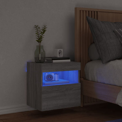 Tv-Wandmeubel Met Led 40X30X40 Cm Grijs Sonoma Eikenkleurig