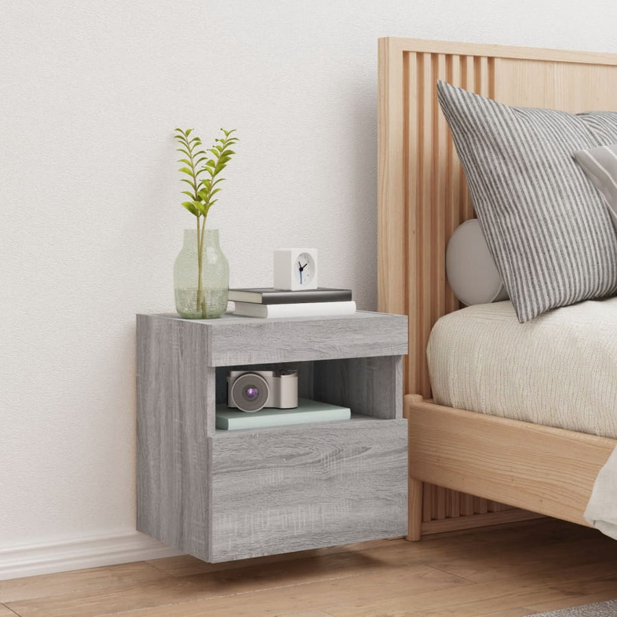 Tv-Wandmeubel Met Led 40X30X40 Cm Grijs Sonoma Eikenkleurig