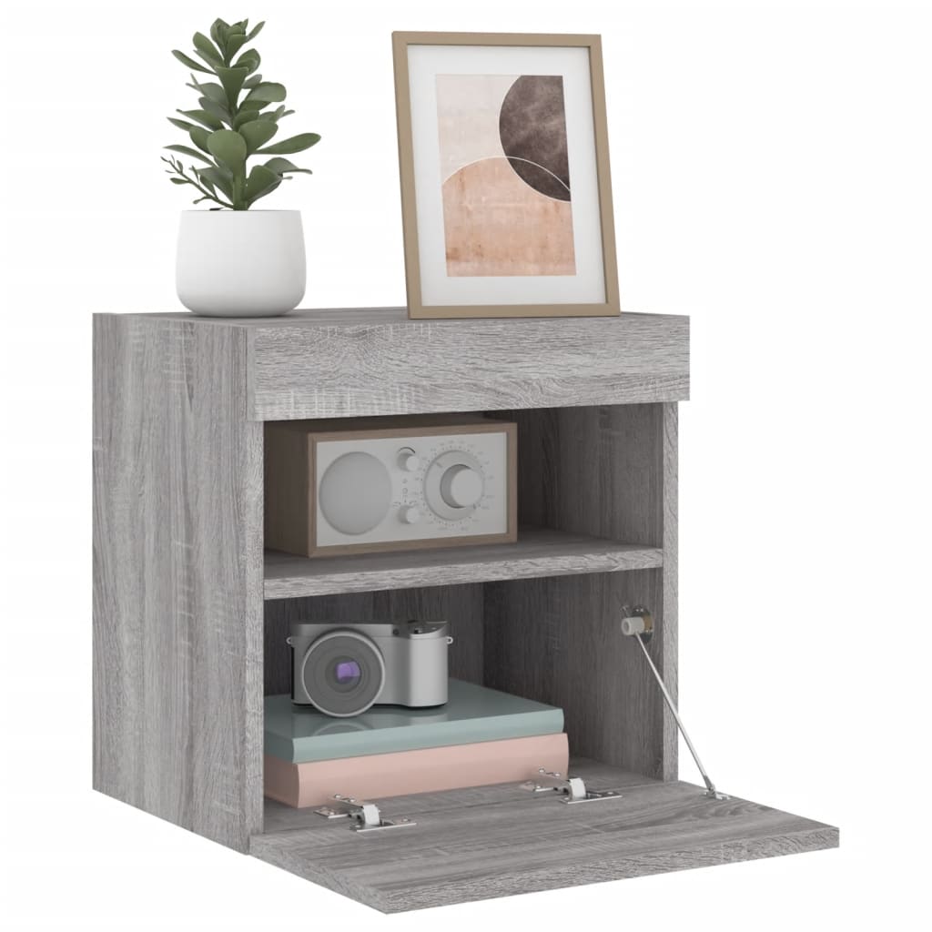Tv-Wandmeubel Met Led 40X30X40 Cm Grijs Sonoma Eikenkleurig