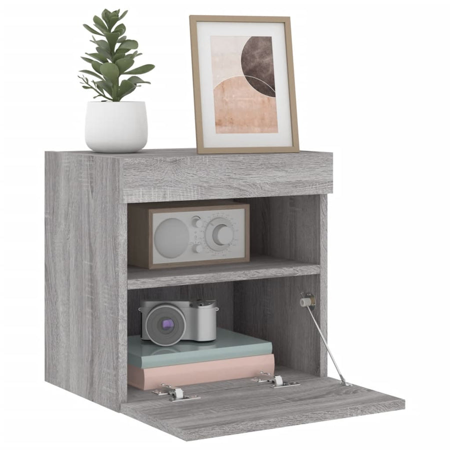 Tv-Wandmeubel Met Led 40X30X40 Cm Grijs Sonoma Eikenkleurig