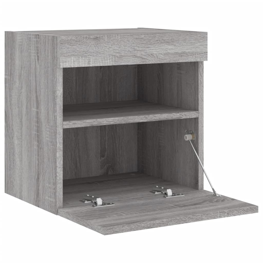 Tv-Wandmeubel Met Led 40X30X40 Cm Grijs Sonoma Eikenkleurig