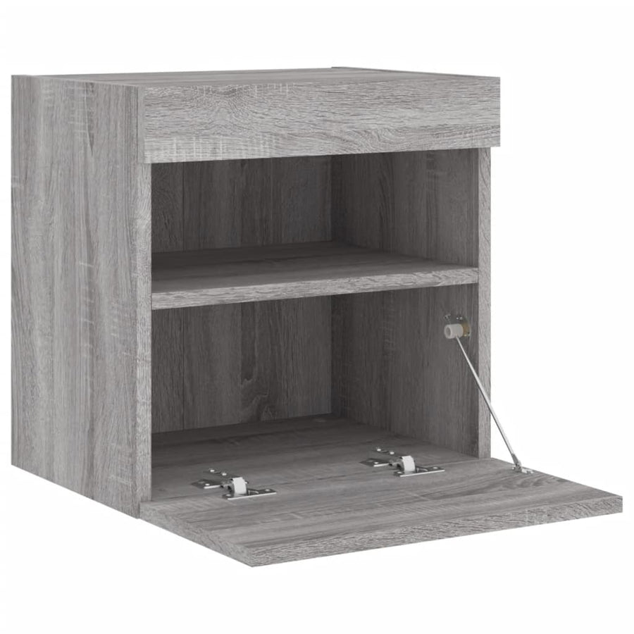 Tv-Wandmeubel Met Led 40X30X40 Cm Grijs Sonoma Eikenkleurig