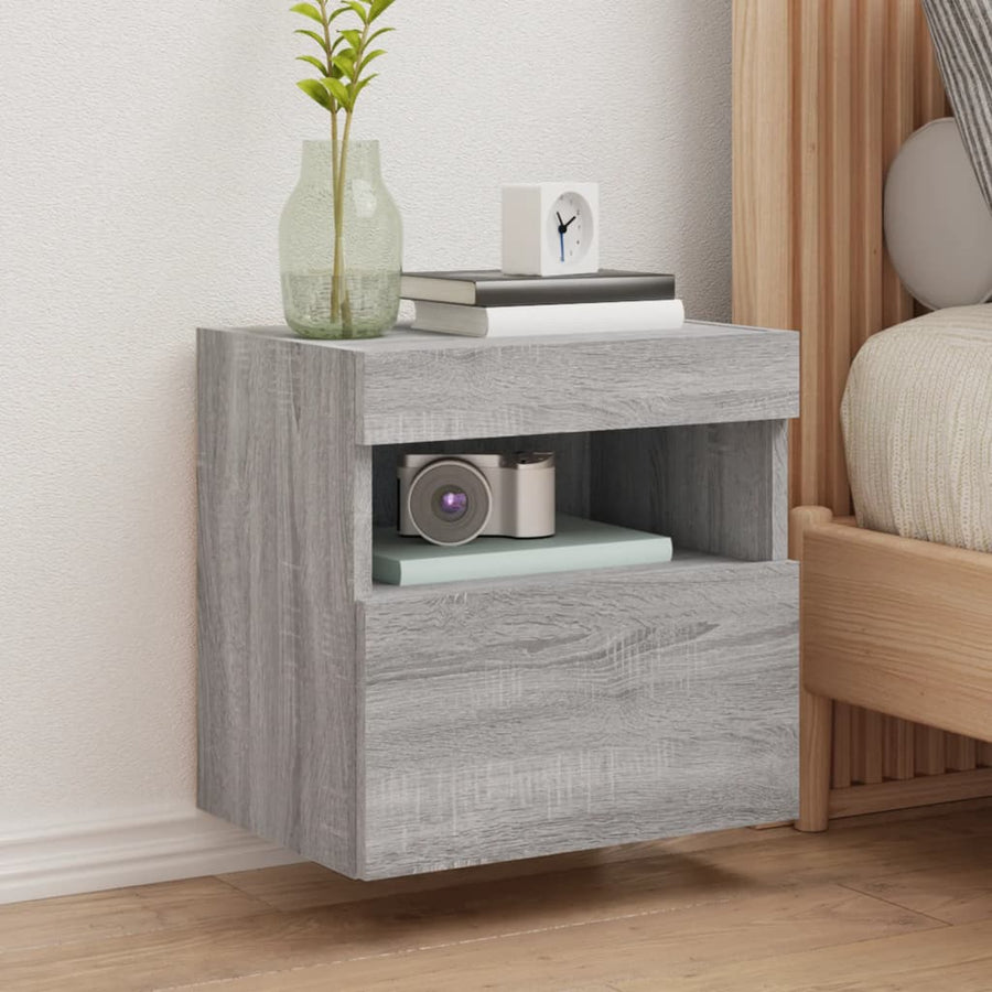 Tv-Wandmeubel Met Led 40X30X40 Cm Grijs Sonoma Eikenkleurig