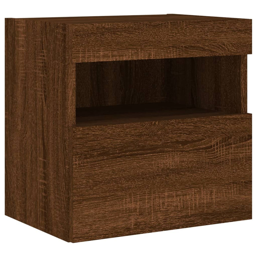 Tv-Wandmeubel Met Led-Verlichting 40X30X40 Cm Bruineikenkleurig