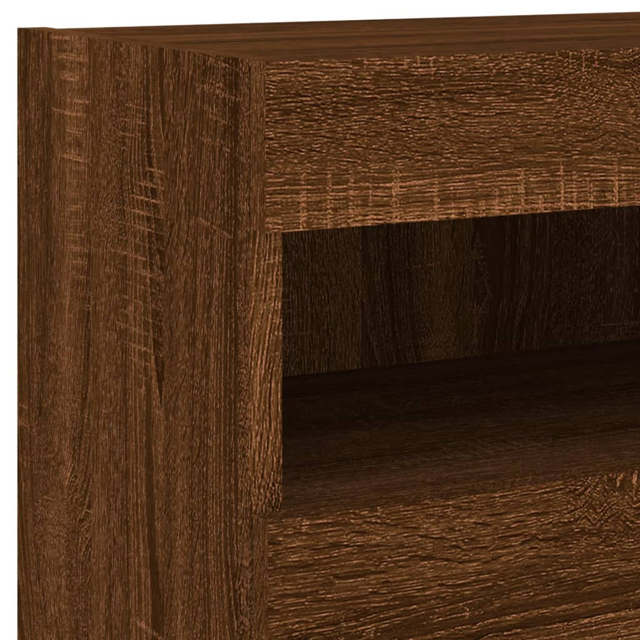Tv-Wandmeubel Met Led-Verlichting 40X30X40 Cm Bruineikenkleurig