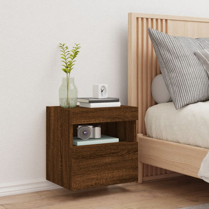 Tv-Wandmeubel Met Led-Verlichting 40X30X40 Cm Bruineikenkleurig