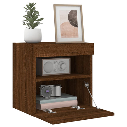 Tv-Wandmeubel Met Led-Verlichting 40X30X40 Cm Bruineikenkleurig