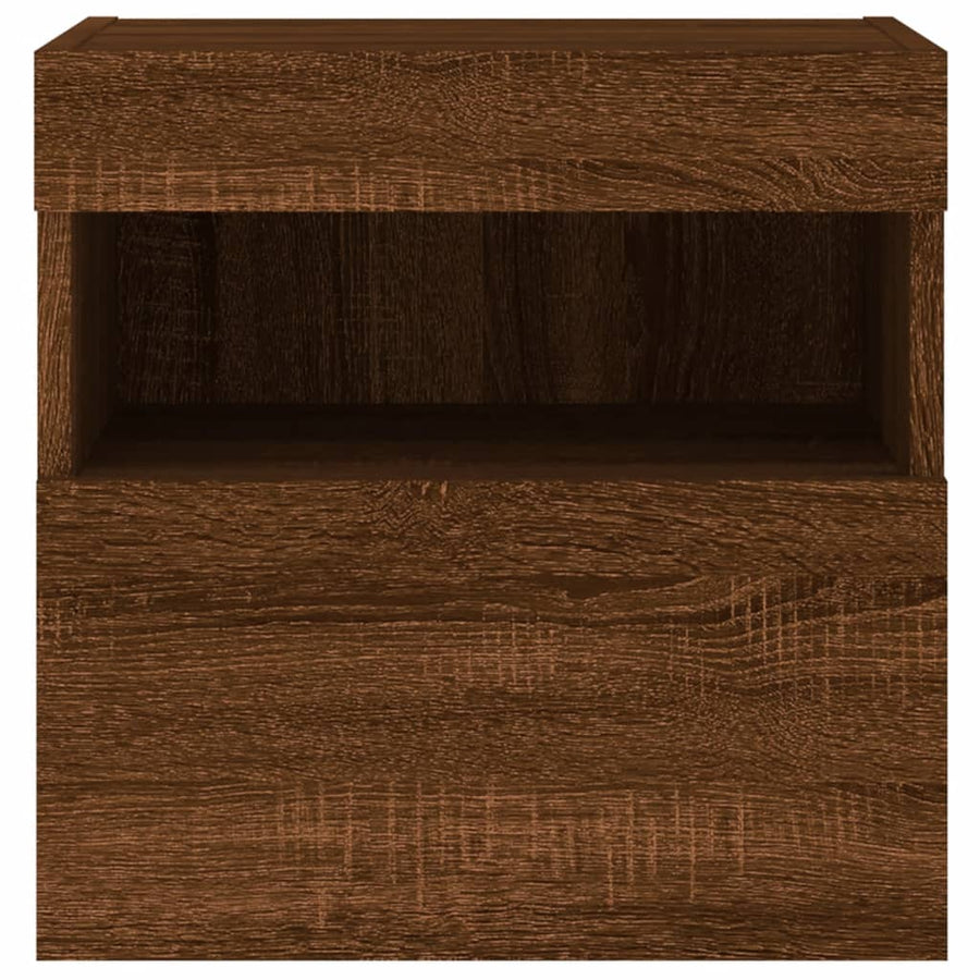 Tv-Wandmeubel Met Led-Verlichting 40X30X40 Cm Bruineikenkleurig