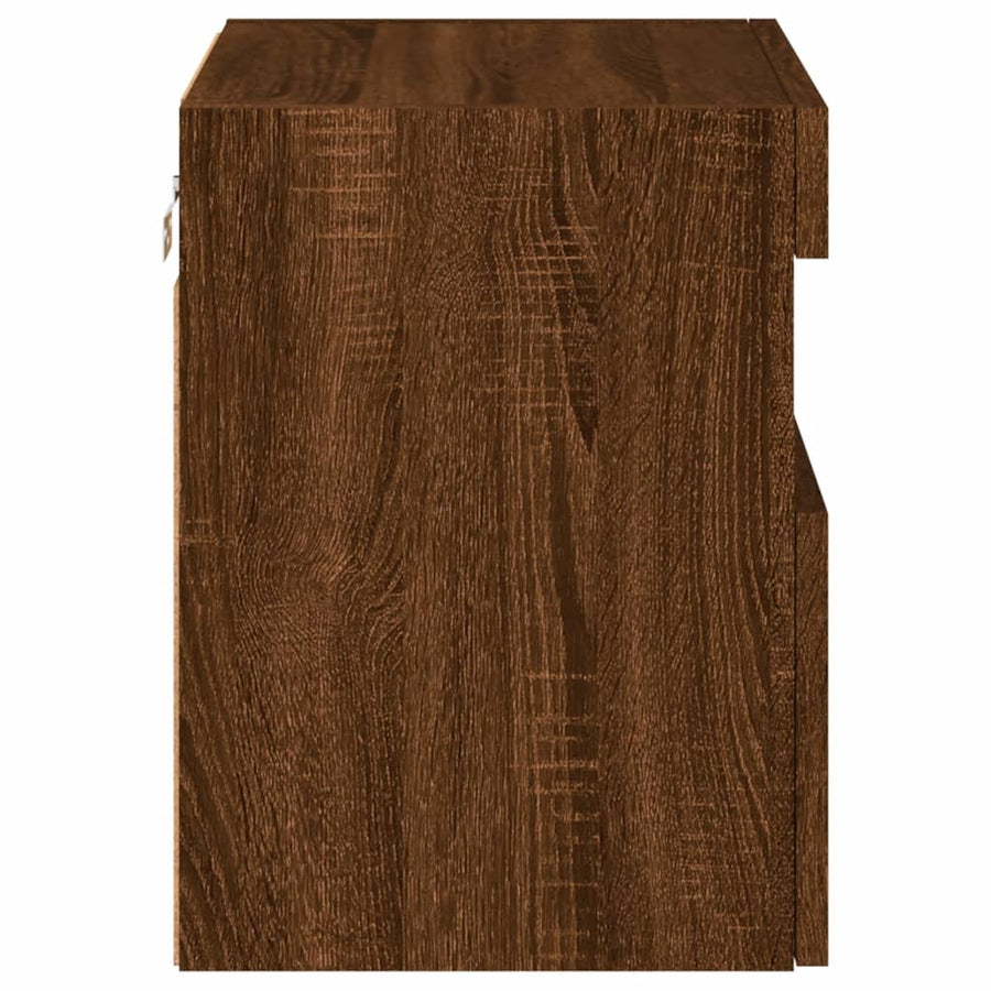 Tv-Wandmeubel Met Led-Verlichting 40X30X40 Cm Bruineikenkleurig