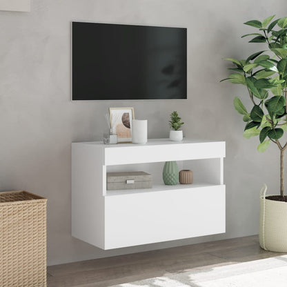 Tv-Wandmeubel Met Led-Verlichting 60X30X40 Cm Wit